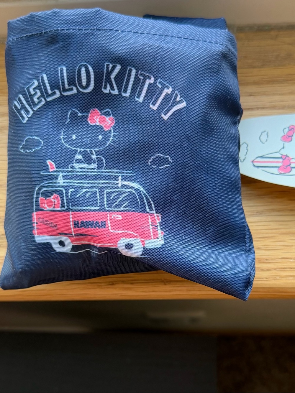 Hello Kitty Navy and Red Foldable Tote with Surf Van Graphic-Great for travel